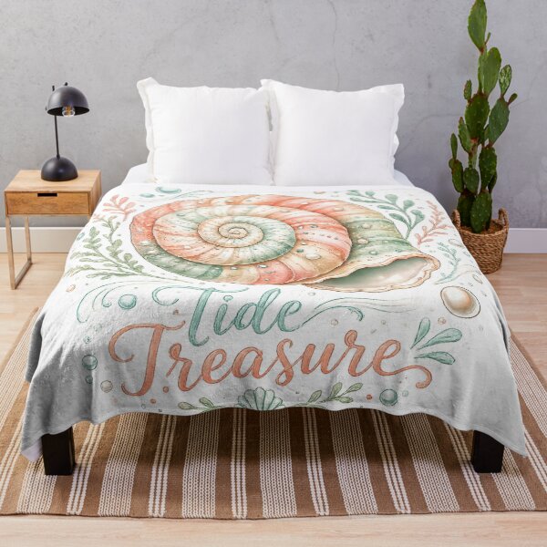 Item preview, Tide Treasure Pastel Spiral Seashell Coastal Cottagecore Ocean Art designed and sold by inkoutninja.