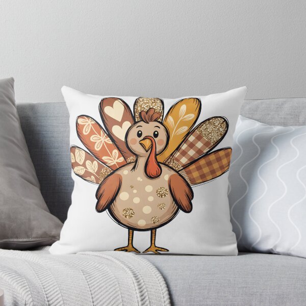 Item preview, Cute Thanksgiving Turkey Patchwork Feathers Glitter Gingham Fall Boho designed and sold by Zizo-DR44.