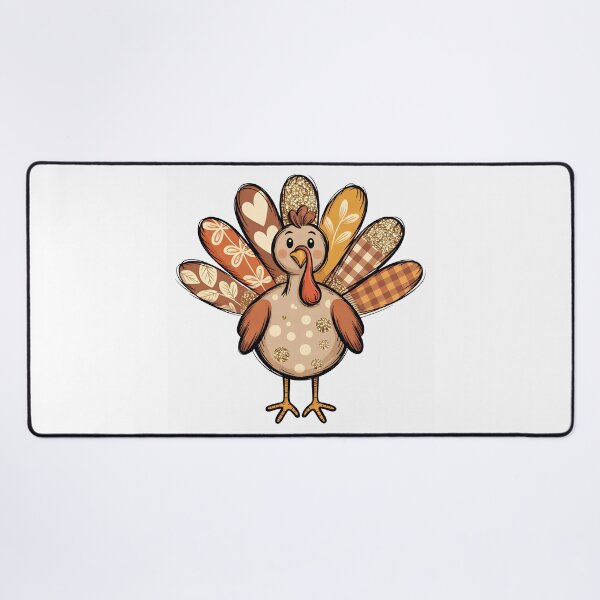 Item preview, Cute Thanksgiving Turkey Patchwork Feathers Glitter Gingham Fall Boho designed and sold by Zizo-DR44.