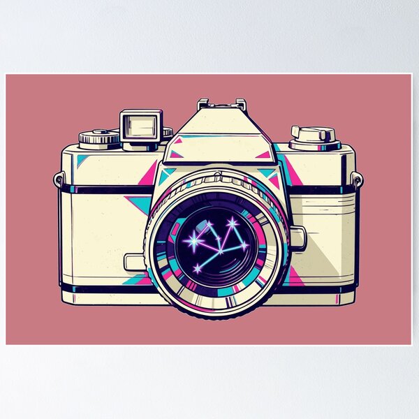 Item preview, Retro 35mm SLR Camera Constellation Lens Synthwave Design designed and sold by KungPowUnicorn.