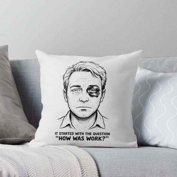 Item preview, How Was Work Humorous Black Eye Workplace Satire designed and sold by SplashTastic.