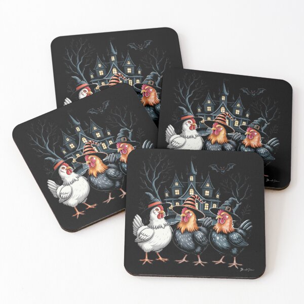 Item preview, Halloween Chickens Witch Hats Haunted House Funny designed and sold by Zizo-DR44.