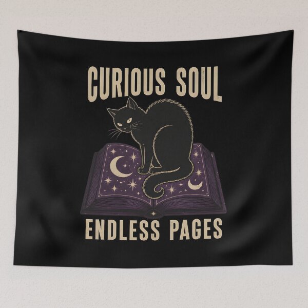 Item preview, Curious Cat Celestial Book Graphic designed and sold by OlyvieArt.
