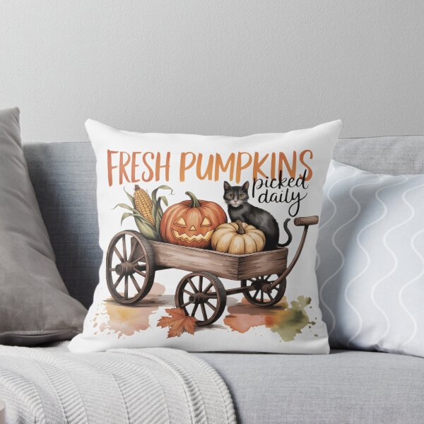 Item preview, Fresh Pumpkins Picked Daily Black Cat Jack-o’-Lantern Corn Fall Farm designed and sold by Zizo-DR44.
