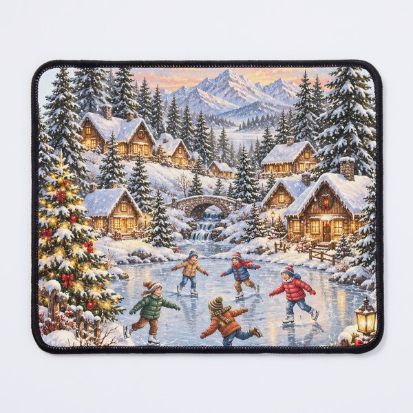 Item preview, Vintage 90s Christmas Winter Village, Cozy Snowy Cabin in the Forest, Retro Holiday Landscape, Nostalgic Winter Wonderland Aesthetic designed and sold by Quiajia.