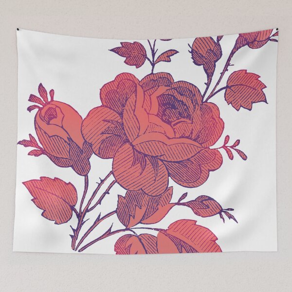 Item preview, Vintage Red Roses. Botanical Floral Engraving Illustration designed and sold by rutmerdesign.
