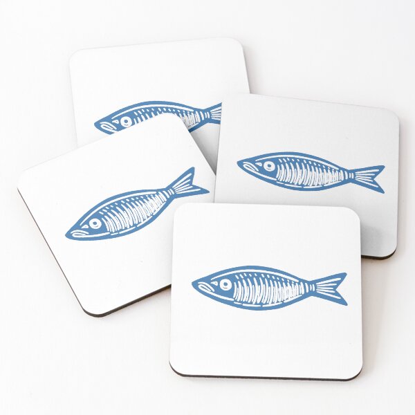 Item preview, Linocut blue fish designed and sold by petselkie.
