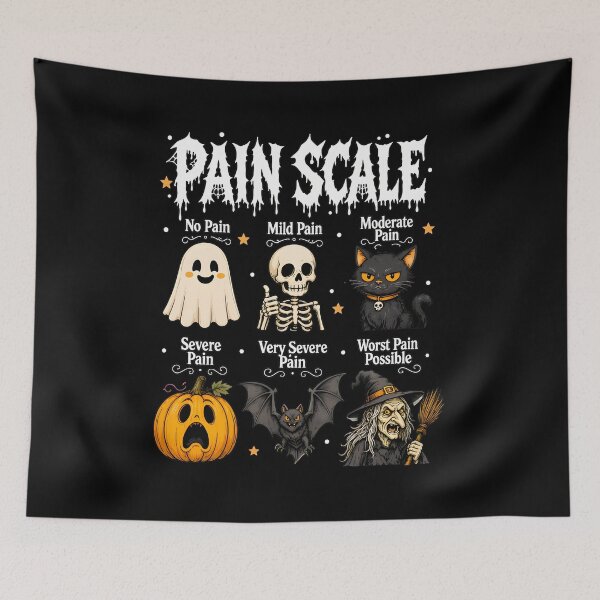 Item preview, Funny Halloween Character Pain Scale Graphic designed and sold by OlyvieArt.