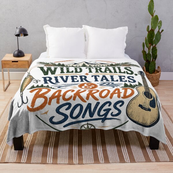 Item preview, Wild Trails River Tales and Backroad Songs Vintage Outdoor Adventure Art designed and sold by inkoutninja.