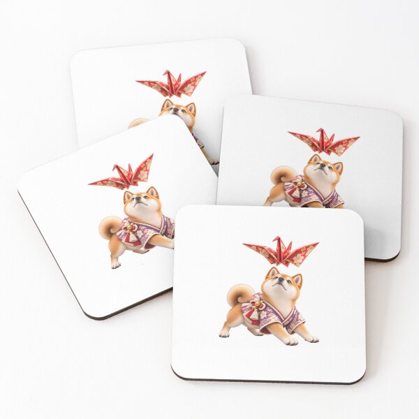 Item preview, Puffy 3D Red Shiba Inu with Origami Crane designed and sold by LunaDogStudio.