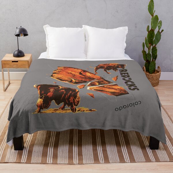 Item preview, Red Rocks Colorado Bison Retro Western T-Shirt-7 designed and sold by MikeStrubi.
