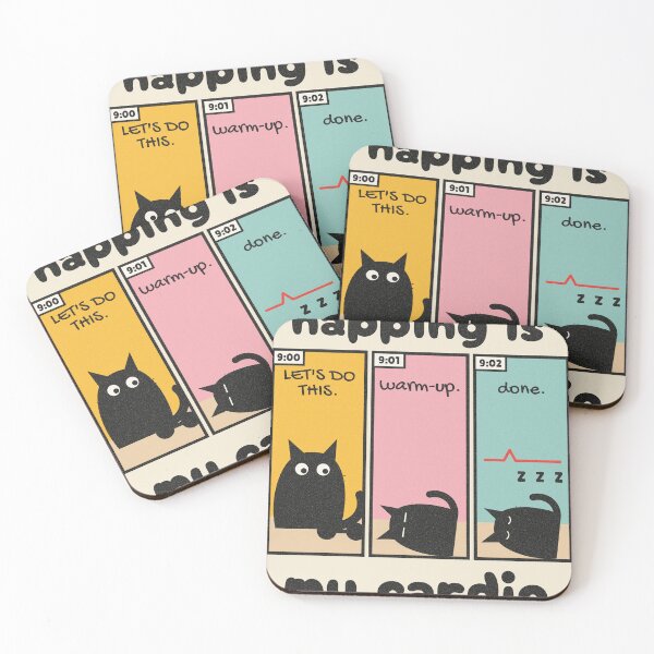 Item preview, Napping Is My Cardio Funny Cat Comic designed and sold by somebasic.