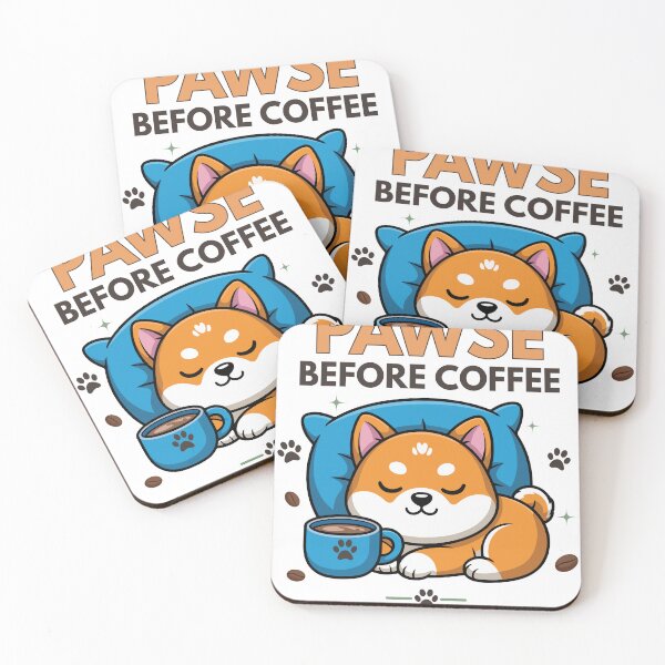 Item preview, Pawse Before Coffee – Sleepy Dog and Coffee Mug designed and sold by Uvclick.