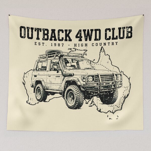 Item preview, Outback 4WD Club Australia Map Offroad Line Tee designed and sold by Yellowriversss.