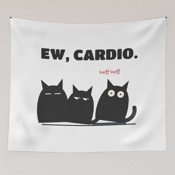 Item preview, Ew Cardio Funny Black Cats and Treadmill designed and sold by somebasic.