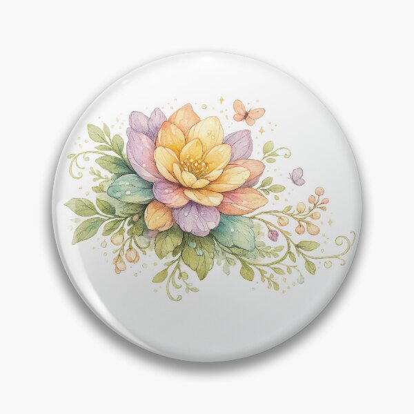 Item preview, Pastel Lotus Flower Watercolor Whimsical Botanical Floral Art designed and sold by inkoutninja.