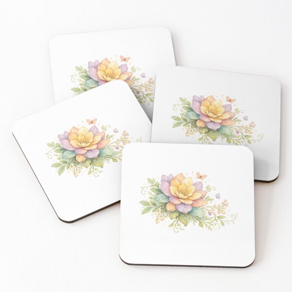 Item preview, Pastel Lotus Flower Watercolor Whimsical Botanical Floral Art designed and sold by inkoutninja.