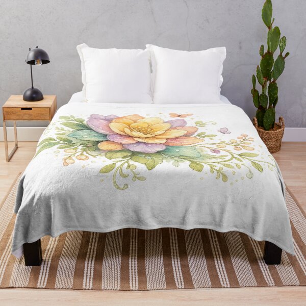 Item preview, Pastel Lotus Flower Watercolor Whimsical Botanical Floral Art designed and sold by inkoutninja.