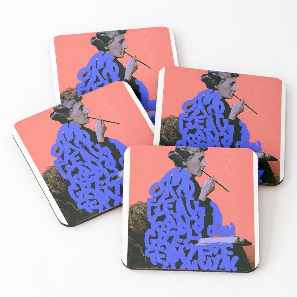 Item preview, – Virginia Woolf Wears a Cobalt Alphabet Blanket and Regrets Nothing About Her Smokin' Habits designed and sold by Print Fiction.