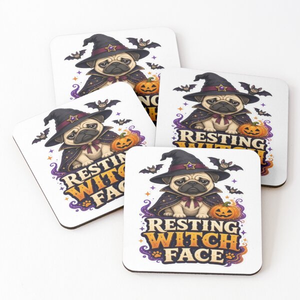 Item preview, Resting Witch Face – Funny Pug Halloween Design designed and sold by ClaussShop.