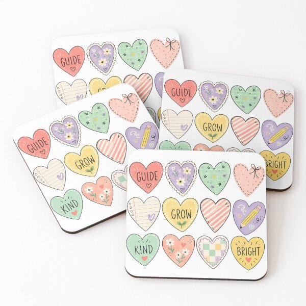 Item preview, Guide Grow Kind Bright Pastel Hearts Cute Inspirational Teacher Art designed and sold by inkoutninja.