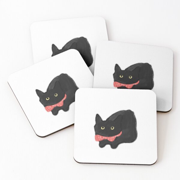 Item preview, Black Cat With Red Bow Tie designed and sold by raun.draw.