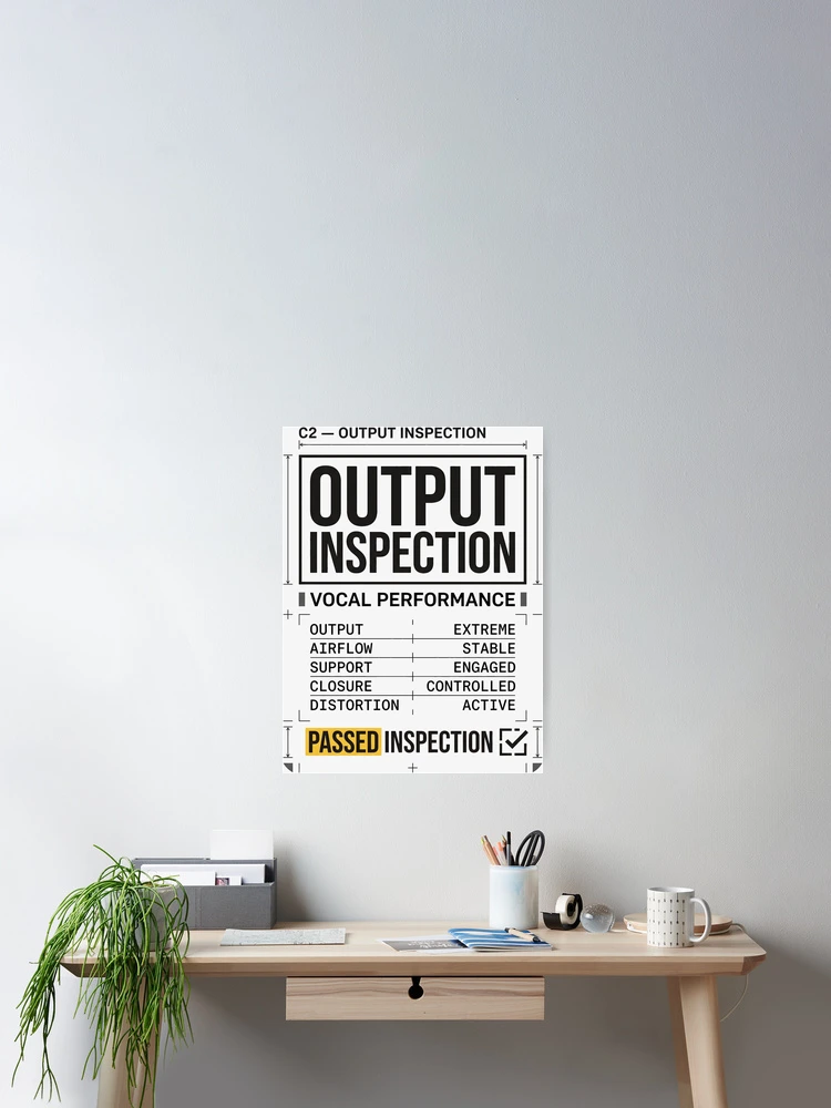 Thumbnail 2 of 3, Poster, Output Inspection Vocal Performance Technical Inspection designed and sold by SplashTastic.