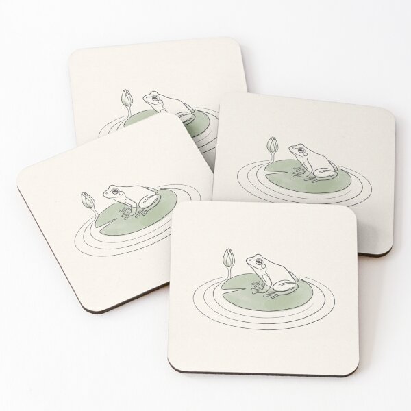 Item preview, Frog on Lily Pad | Minimalist Cottagecore Line Art Print designed and sold by Zaramodo.
