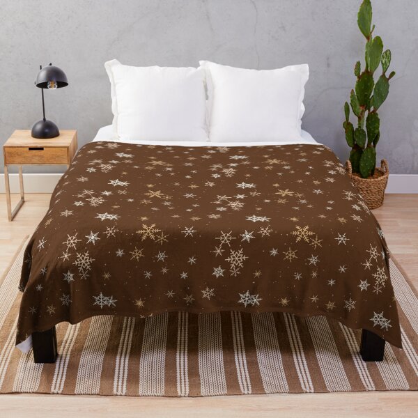 Item preview, Snowflakes Design In Gingerbread Brown, A Festive Falling Snow Pattern designed and sold by cute-animals99.