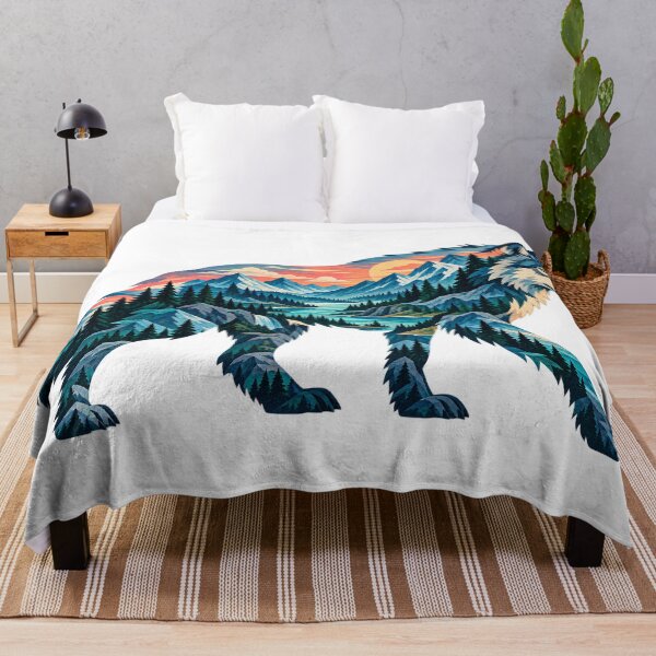 Item preview, Wild Wolf Mountain Wilderness Landscape designed and sold by Bawwe.