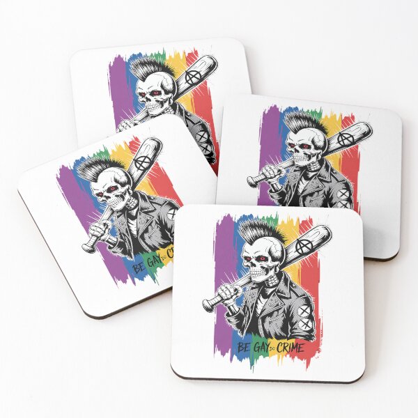 Item preview, Be Gay Do Crime Skull Queer Punk Queercore Rainbow Flag designed and sold by stoner-mitsuko.