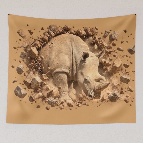 Item preview, White Rhino Breaking Through Earth designed and sold by Medve Photography & Design.