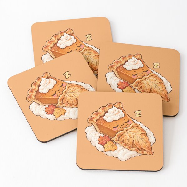 Item preview, Sleepy Pumpkin Pie Slice Kawaii Thanksgiving Cute Food Coma Nap Design designed and sold by MagicMakerPh.