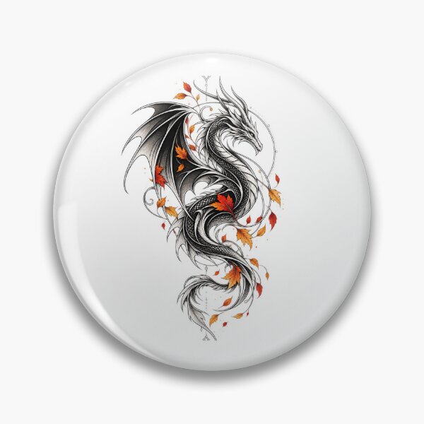 Item preview, Silver Dragon – Guardian of the Golden Autumn Leaves designed and sold by LosthopeCreations.