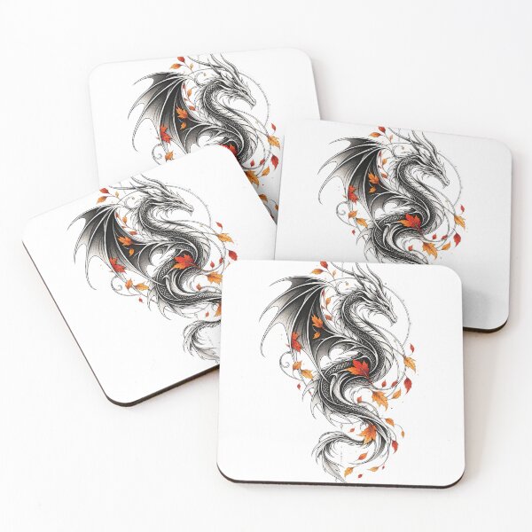 Item preview, Silver Dragon – Guardian of the Golden Autumn Leaves designed and sold by LosthopeCreations.