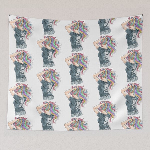 Item preview, Girl Colourfull Hair Desi Lady Rock Soul designed and sold by stoner-mitsuko.