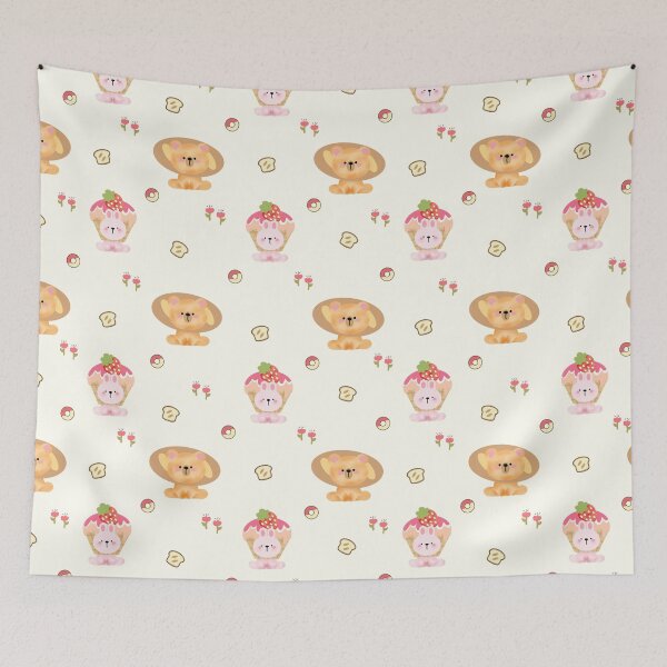 Item preview, Cute Bunny and Teddy Bear Seamless Pattern designed and sold by i-have-idea.