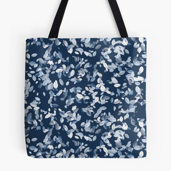 Item preview, Falling Leaves Seamless Pattern - Silver Blue Leaf In A Crisp Palette designed and sold by cute-animals99.
