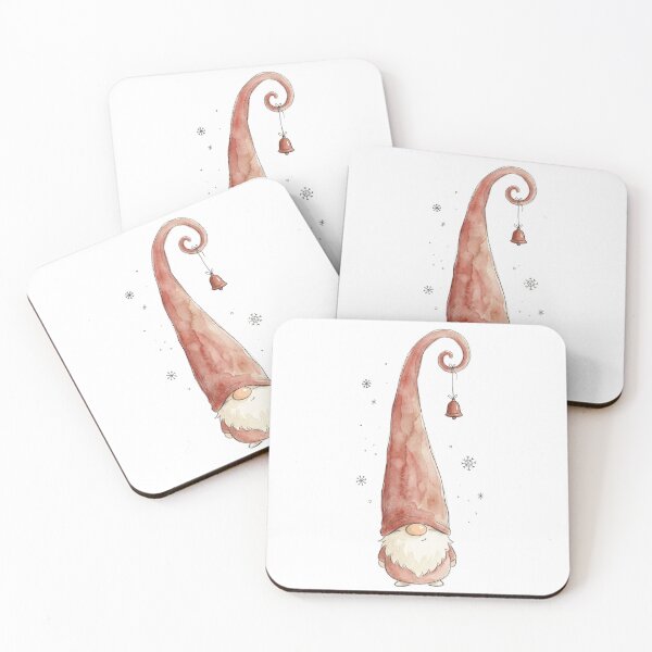 Item preview, Cute Christmas Gnome with Curly Hat – Scandinavian Watercolor Art designed and sold by Darlin8888.