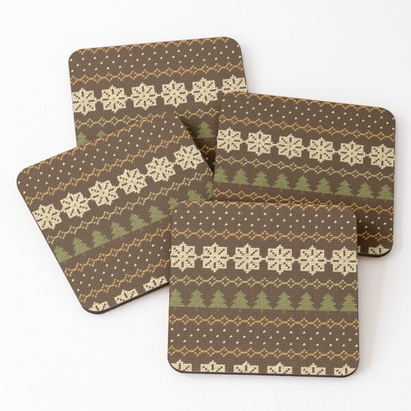 Item preview, Fair Isle Print With Harvest Gold Knitted Star In Autumn Tones designed and sold by cute-animals99.