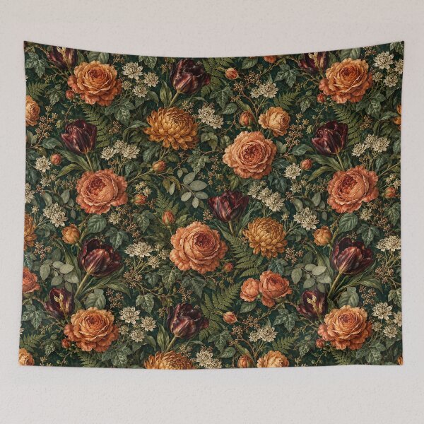 Item preview, Victorian Copper Garden – Dark Seamless Floral Pattern designed and sold by Lichtisign.