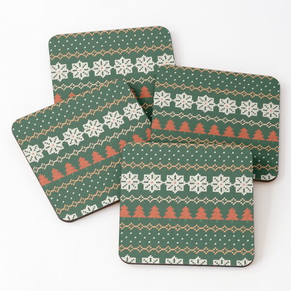 Item preview, Fair Isle Print With Cream Nordic Knit In Botanical Tones designed and sold by cute-animals99.