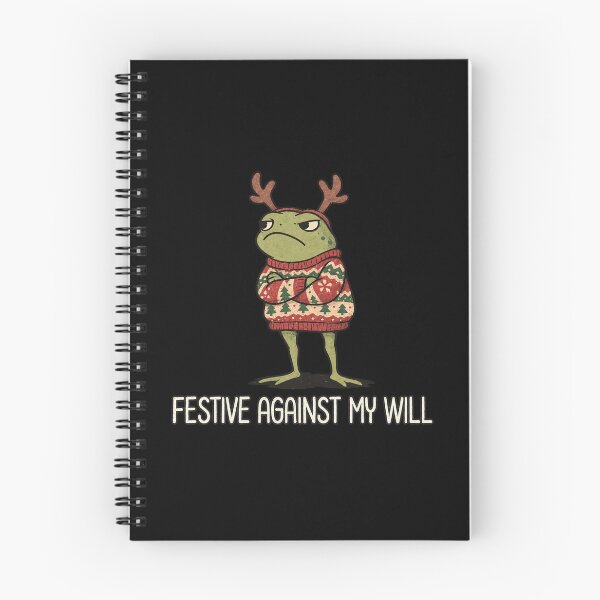 Item preview, Grumpy Christmas Frog with Sweater and Antlers designed and sold by EricCotanori.