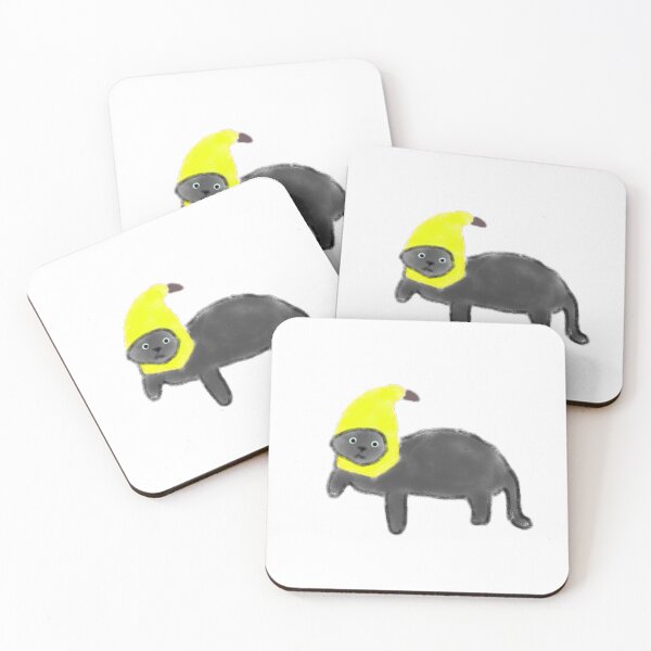 Item preview, Funny Grey Cat Wearing Banana Costume designed and sold by raun.draw.