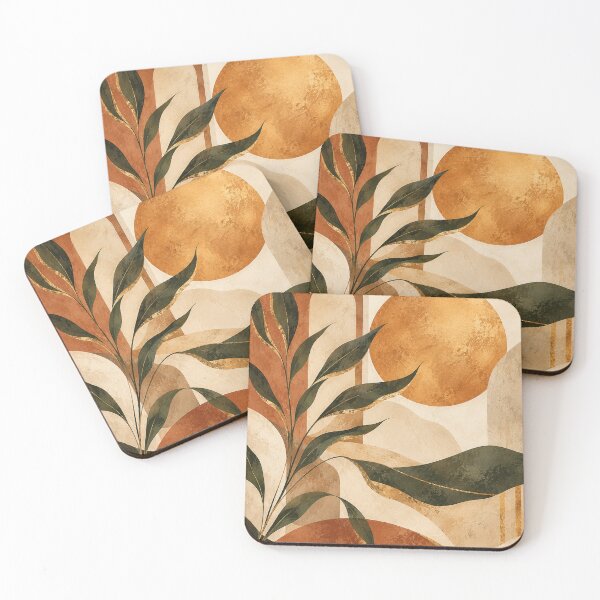 Item preview, Golden Sun Terracotta Arch Botanical Wall Art designed and sold by Otaku-Addiction.