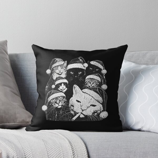 Item preview, Seven Christmas Cats in Monochrome Santa Hats designed and sold by EricCotanori.