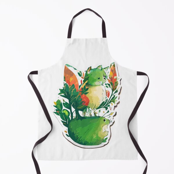 Item preview, Brote de gato: una linda planta de gatito kawaii entre hojas de jardín. designed and sold by AASU247.