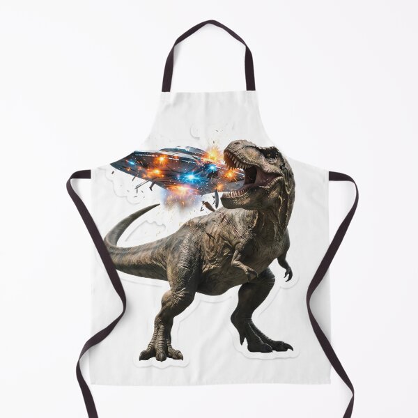 Item preview, Realistic T-Rex Biting Alien UFO Spaceship Sci-Fi Dinosaur Clash designed and sold by TeeBeeDesigns.