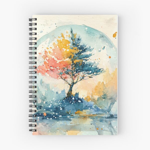 Item preview, Watercolor Snow Globe with Coral and Teal Tree designed and sold by solynneart.