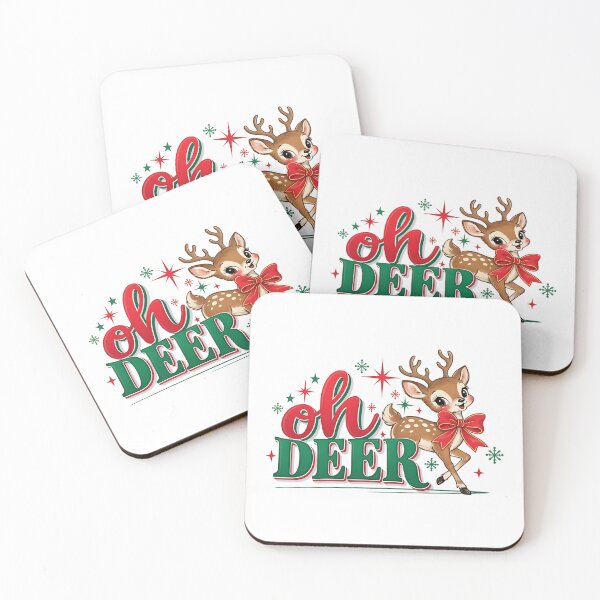 Item preview, Oh Deer Christmas Reindeer Cute Retro Holiday T-Shirt designed and sold by HUTEND.